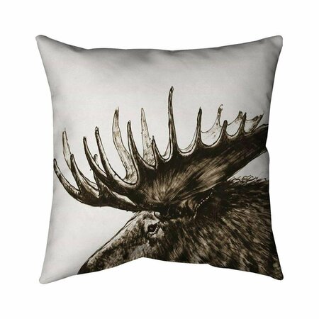 BEGIN HOME DECOR 20 x 20 in. Moose Plume Sepia-Double Sided Print Indoor Pillow 5541-2020-AN473-2